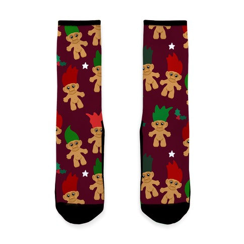 Christmas Trolls Pattern Socks